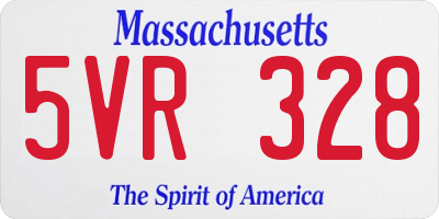 MA license plate 5VR328