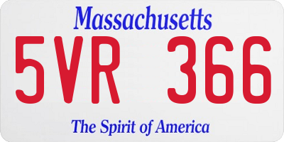 MA license plate 5VR366