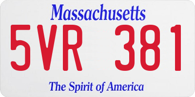 MA license plate 5VR381