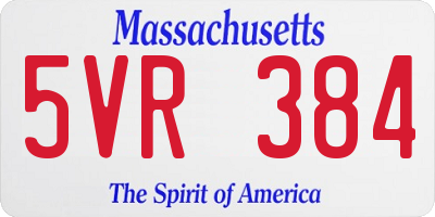 MA license plate 5VR384
