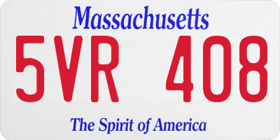 MA license plate 5VR408