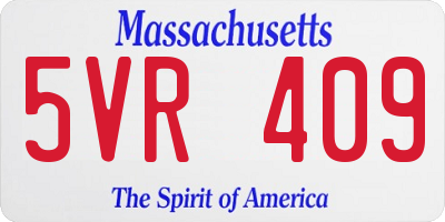 MA license plate 5VR409