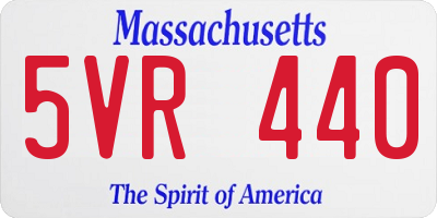 MA license plate 5VR440