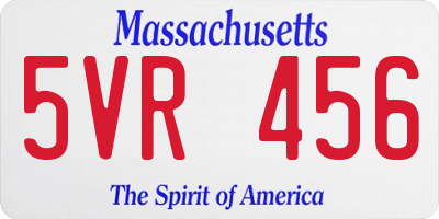 MA license plate 5VR456