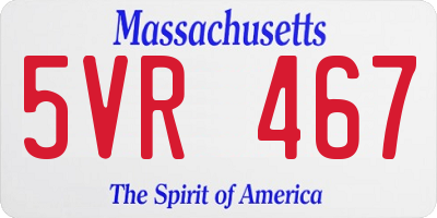MA license plate 5VR467