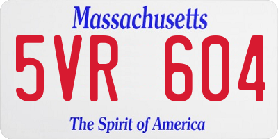 MA license plate 5VR604
