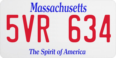 MA license plate 5VR634