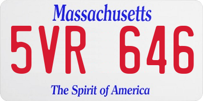 MA license plate 5VR646