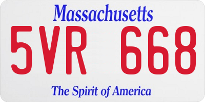 MA license plate 5VR668