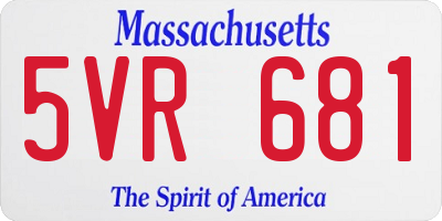 MA license plate 5VR681