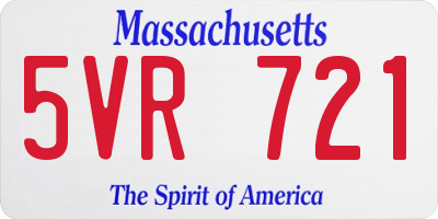 MA license plate 5VR721