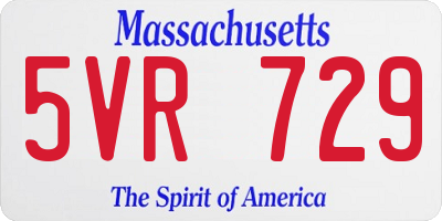 MA license plate 5VR729
