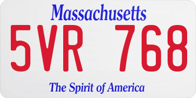 MA license plate 5VR768