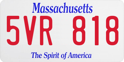 MA license plate 5VR818