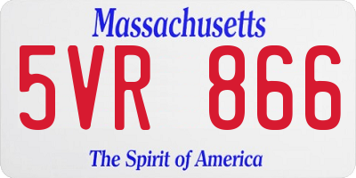 MA license plate 5VR866