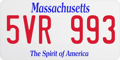 MA license plate 5VR993