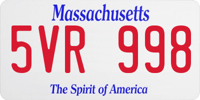 MA license plate 5VR998