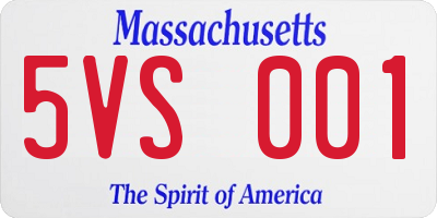 MA license plate 5VS001