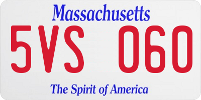 MA license plate 5VS060