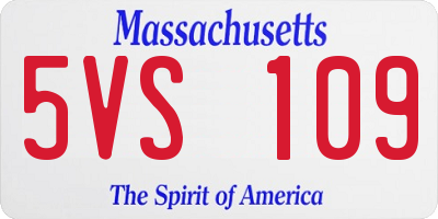 MA license plate 5VS109