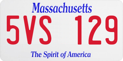 MA license plate 5VS129