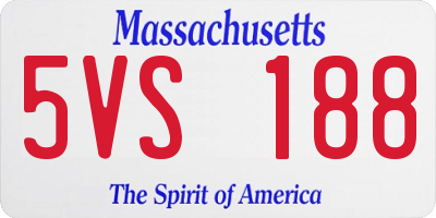 MA license plate 5VS188