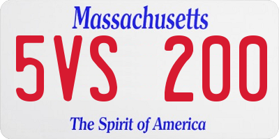 MA license plate 5VS200