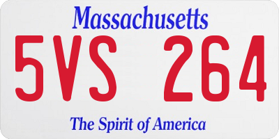 MA license plate 5VS264