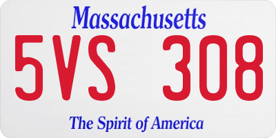 MA license plate 5VS308