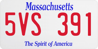 MA license plate 5VS391