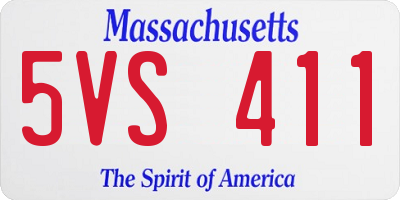 MA license plate 5VS411
