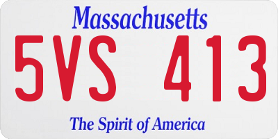 MA license plate 5VS413