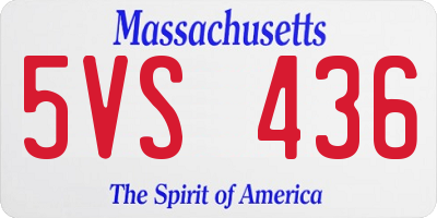 MA license plate 5VS436