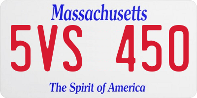 MA license plate 5VS450