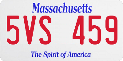 MA license plate 5VS459