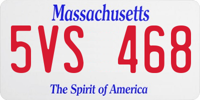 MA license plate 5VS468