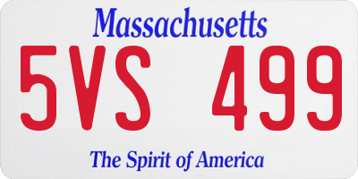 MA license plate 5VS499