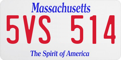 MA license plate 5VS514