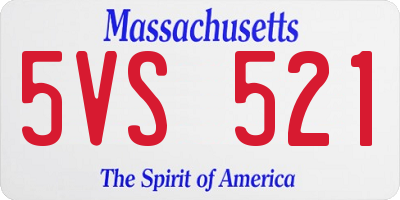MA license plate 5VS521