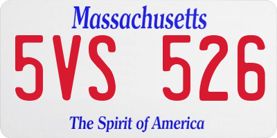MA license plate 5VS526