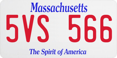 MA license plate 5VS566