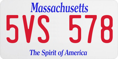 MA license plate 5VS578