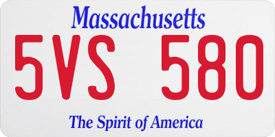 MA license plate 5VS580