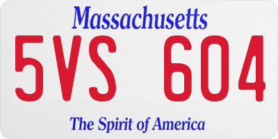 MA license plate 5VS604