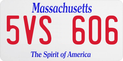 MA license plate 5VS606