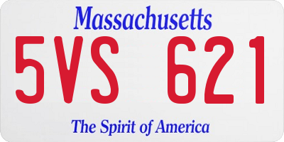 MA license plate 5VS621