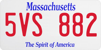 MA license plate 5VS882