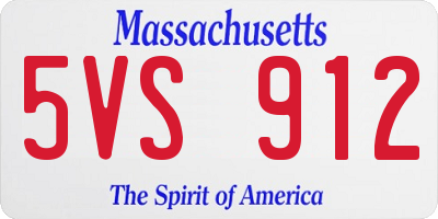 MA license plate 5VS912