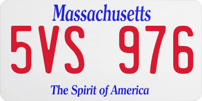 MA license plate 5VS976