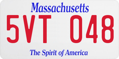 MA license plate 5VT048